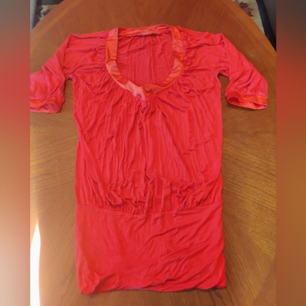 (0944) Women's Red Mini Dress By Patty - Size: Large